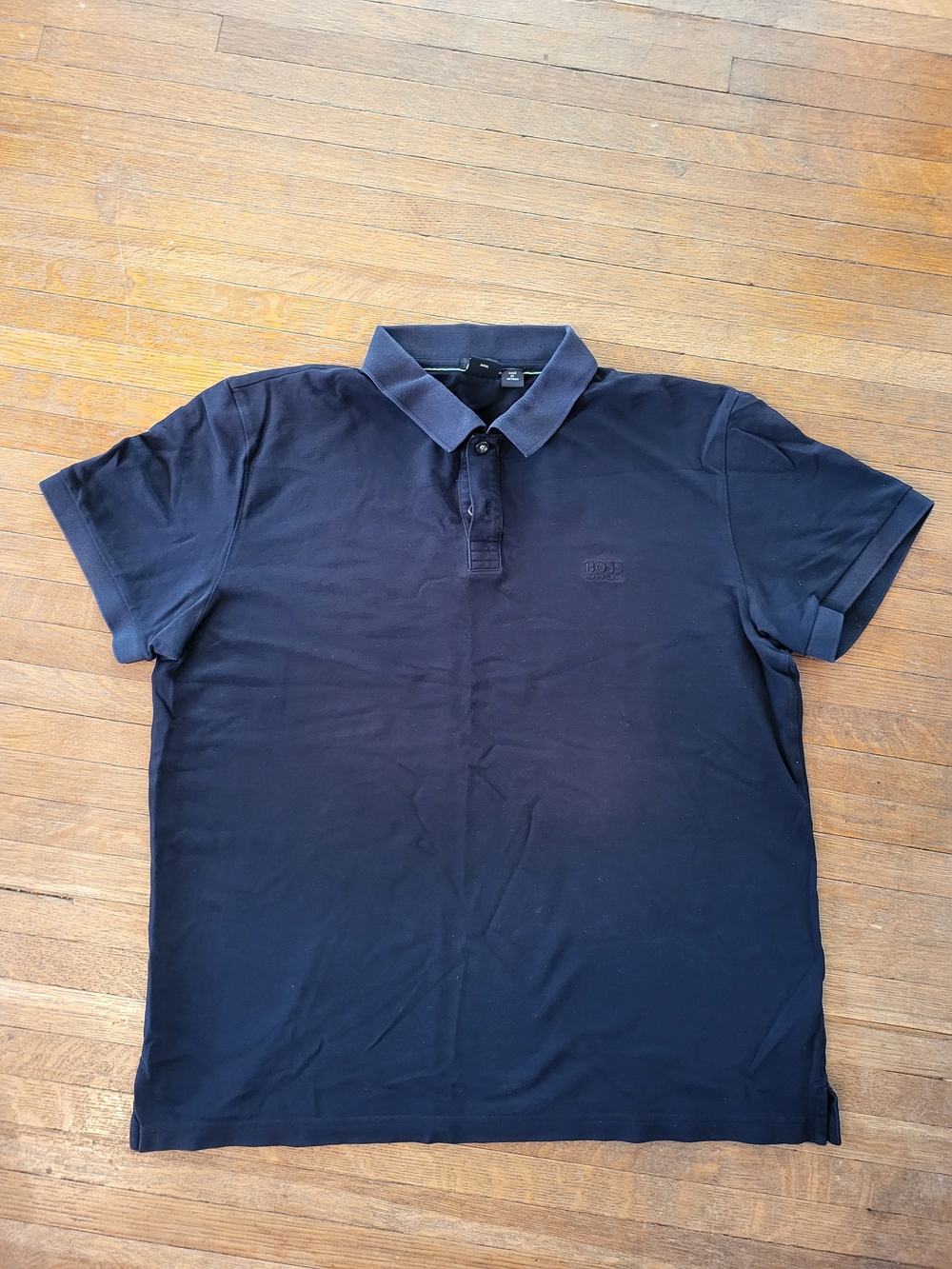 Boss Men’s Black Polo with Contrast Collar
